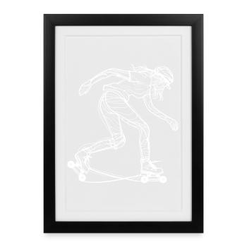 Patin à roulettes fille - Affiche encadrée (27 × 37 cm) - noir - Devant