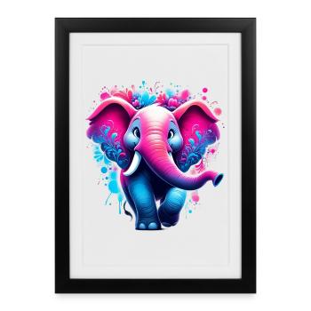 Éléphant - Affiche encadrée (27 × 37 cm) - noir - Devant