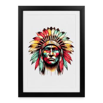 American Indian American - Framed poster (27 × 37 cm) - black - Front