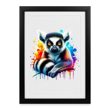 Lemur - Framed poster (27 × 37 cm) - black - Front