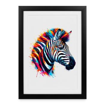 Zebra - Framed poster (27 × 37 cm) - black - Front