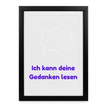 Je peux lire dans tes pensées - Affiche encadrée (27 × 37 cm) - noir - Devant