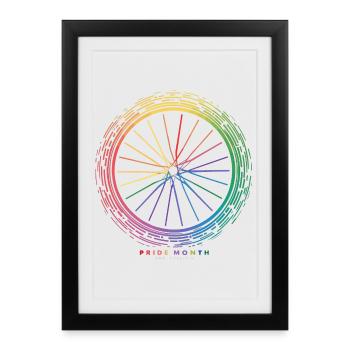 Vibrant Rainbow Bicycle Wheel Design - Framed poster (27 × 37 cm) - black - Front