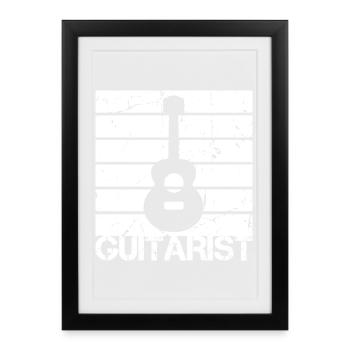 Guitariste - Affiche encadrée (27 × 37 cm) - noir - Devant