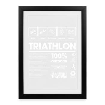 Outdoor Triathlon Spirit - Framed poster (27 × 37 cm) - black - Front