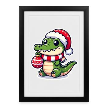 Jolly Crocodile Clemens - Framed poster (27 × 37 cm) - black - Front