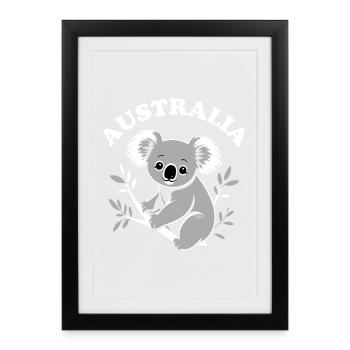 Australia Koala - Framed poster (27 × 37 cm) - black - Front