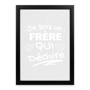 Humour Fraternel Affirmé T-shirt - Affiche encadrée (27 × 37 cm) - noir - Devant