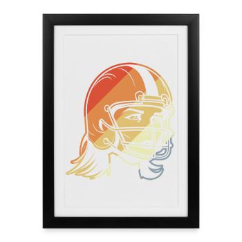 Footballeur - Affiche encadrée (27 × 37 cm) - noir - Devant