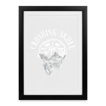 Écrasement du crâne Powerlifting - Affiche encadrée (27 × 37 cm) - noir - Devant