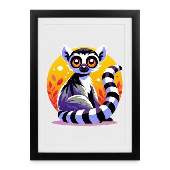 Lémurien - Affiche encadrée (27 × 37 cm) - noir - Devant