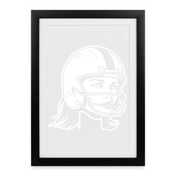 Joueur de football américain - Affiche encadrée (27 × 37 cm) - noir - Devant