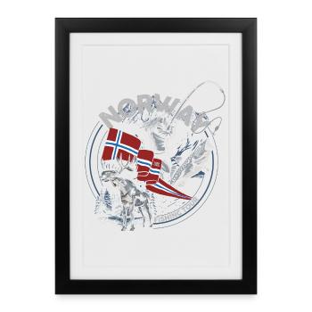 NORWAY FISHING TOUR - Moose - Woman Edition - Framed poster (27 × 37 cm) - black - Front