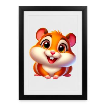 Hamster - Affiche encadrée (27 × 37 cm) - noir - Devant