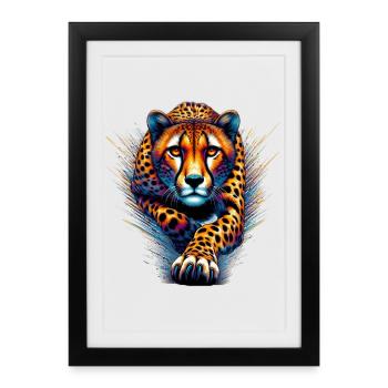 Guépard - Affiche encadrée (27 × 37 cm) - noir - Devant