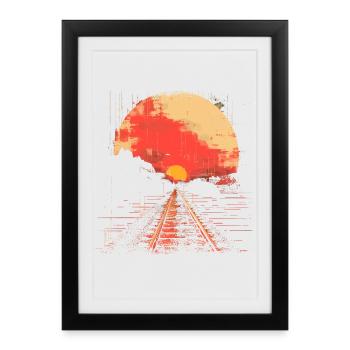 Railway Illustration - Framed poster (27 × 37 cm) - black - Front