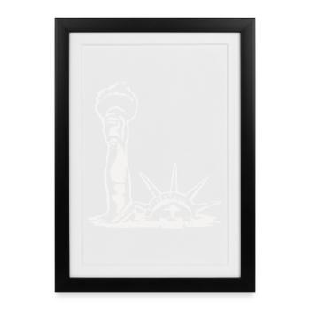 La Statue de la Liberté se noie - Affiche encadrée (27 × 37 cm) - noir - Devant