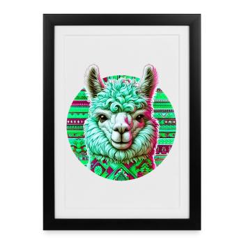 Alpaca - Framed poster (27 × 37 cm) - black - Front