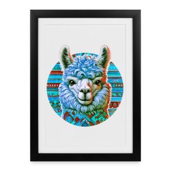 Alpaca - Framed poster (27 × 37 cm) - black - Front