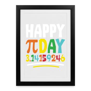 Happy Pi Day - Framed poster (27 × 37 cm) - black - Front
