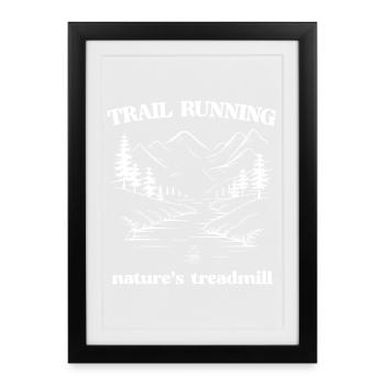Course sur sentier - Tapis roulant de la nature - Affiche encadrée (27 × 37 cm) - noir - Devant