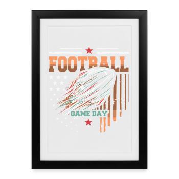 american football - gameday Team Design - Framed poster (27 × 37 cm) - black - Front