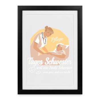 Sœur de jour - Affiche encadrée (27 × 37 cm) - noir - Devant