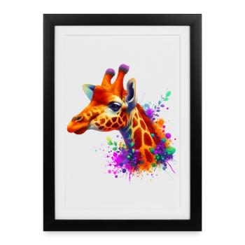 Giraffe - Framed poster (27 × 37 cm) - black - Front