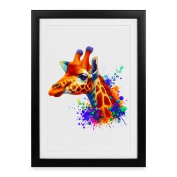 Girafe - Affiche encadrée (27 × 37 cm) - noir - Devant