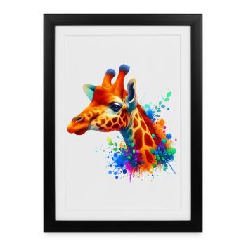 Giraffe - Framed poster (27 × 37 cm) - black - Front