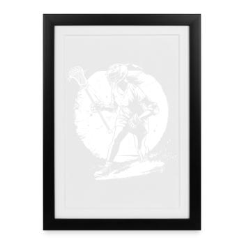 Lacrosse Player Sketch - Framed poster (27 × 37 cm) - black - Front