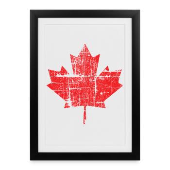 Rustic Wooden Maple Leaf - Framed poster (27 × 37 cm) - black - Front