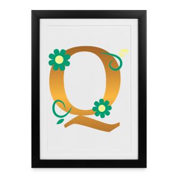 Q - Framed poster (27 × 37 cm) - black - Front