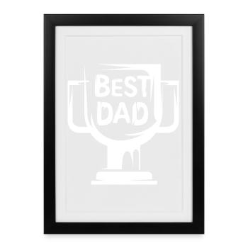 meilleure coupe de papa - Meilleur père du monde papa - Affiche encadrée (27 × 37 cm) - noir - Devant