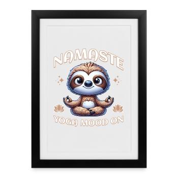 Humeur yoga paresseux de Namasté - Affiche encadrée (27 × 37 cm) - noir - Devant