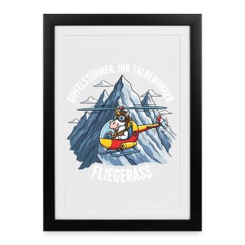 Pilote Licorne - Affiche encadrée (27 × 37 cm) - noir - Devant