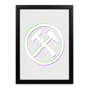 Ruhrpott Hammer Schlegel Glitch - Framed poster (27 × 37 cm) - black - Front