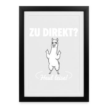 Annonce directe de l’alpaga - Affiche encadrée (27 × 37 cm) - noir - Devant