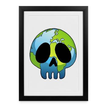 Skull of Planet Earth - Framed poster (27 × 37 cm) - black - Front