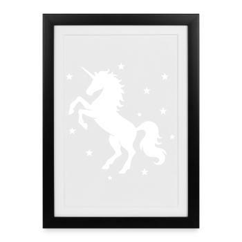 Mystical Unicorn Night Sky Design - Framed poster (27 × 37 cm) - black - Front
