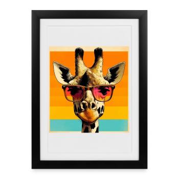 girafe - Affiche encadrée (27 × 37 cm) - noir - Devant