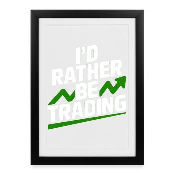 Je préfère faire du trading - Affiche encadrée (27 × 37 cm) - noir - Devant