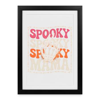 Spooky Mama Skeleton Main - Affiche encadrée (27 × 37 cm) - noir - Devant