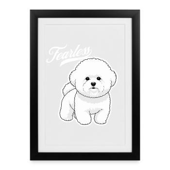 Caniche Courage  - Affiche encadrée (27 × 37 cm) - noir - Devant