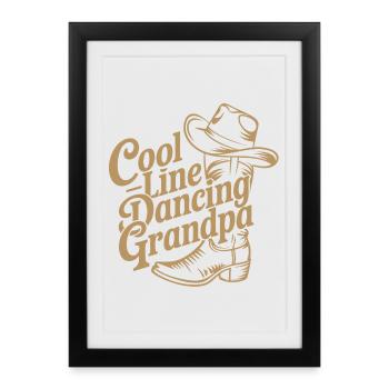 Lined Dancing Grandpa Design Cool Line Dancing Grandpa - Framed poster (27 × 37 cm) - black - Front