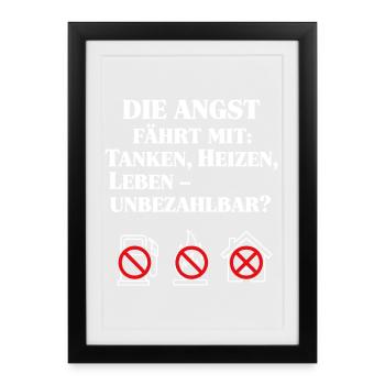 Die Angst fährt mit - Gerahmtes Poster (27 × 37 cm) - Schwarz - Vorne