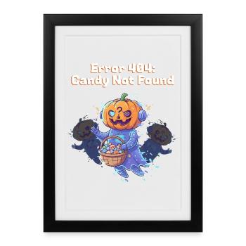 Error 404: Candy Not Found - Gerahmtes Poster (27 × 37 cm) - Schwarz - Vorne
