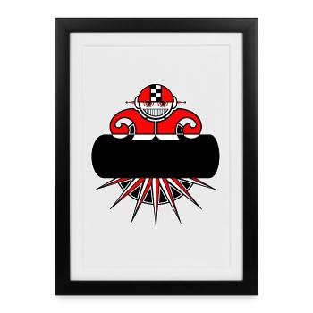 Customizable Stylized Robot - Framed poster (27 × 37 cm) - black - Front