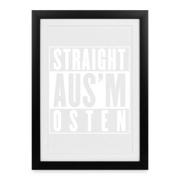 Tout droit venu de l’Est (couleur changeante) - Affiche encadrée (27 × 37 cm) - noir - Devant