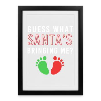 Futur papa, futurs pères, Noël - Affiche encadrée (27 × 37 cm) - noir - Devant